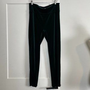 DKNY FORREST GREEN VELVET STRETCHY PANTS SIZE L